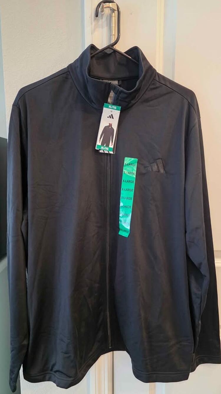 New Adidas Men's  Tricot Full Zip Jacket Black XL